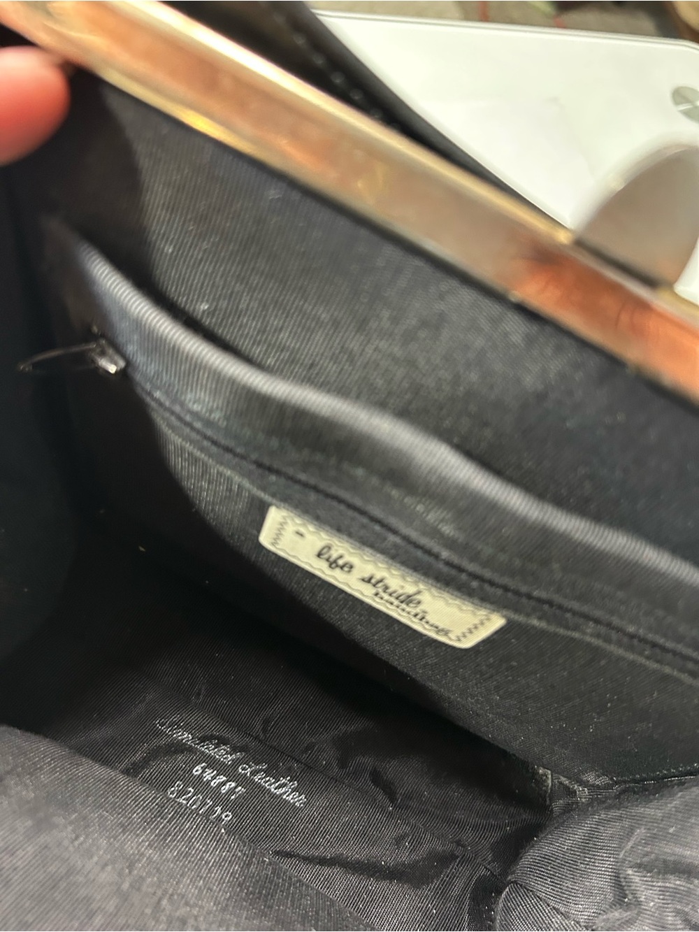 Life Stride 1950’s Vintage Black Suede & Simulated Leather Women's Handbag - Picture 6 of 14